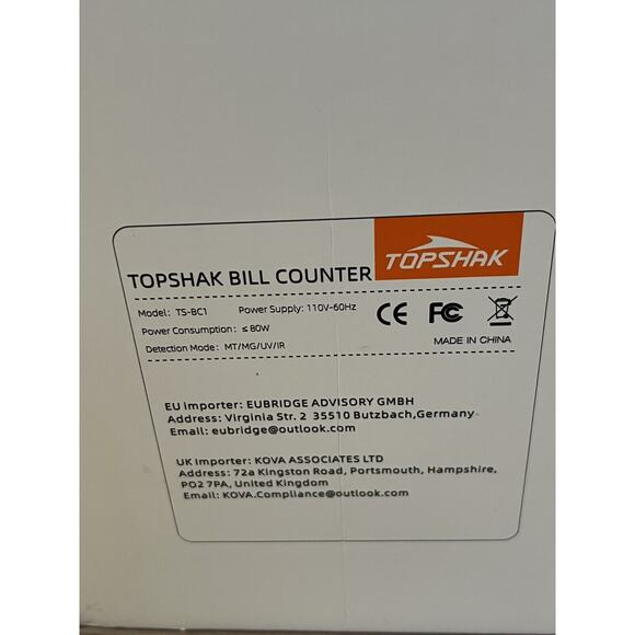 TOPSHAK TS-BC1 80W 1000pcs/min Money Counter Machine Counting Machine for Bank - Picture 10 of 10